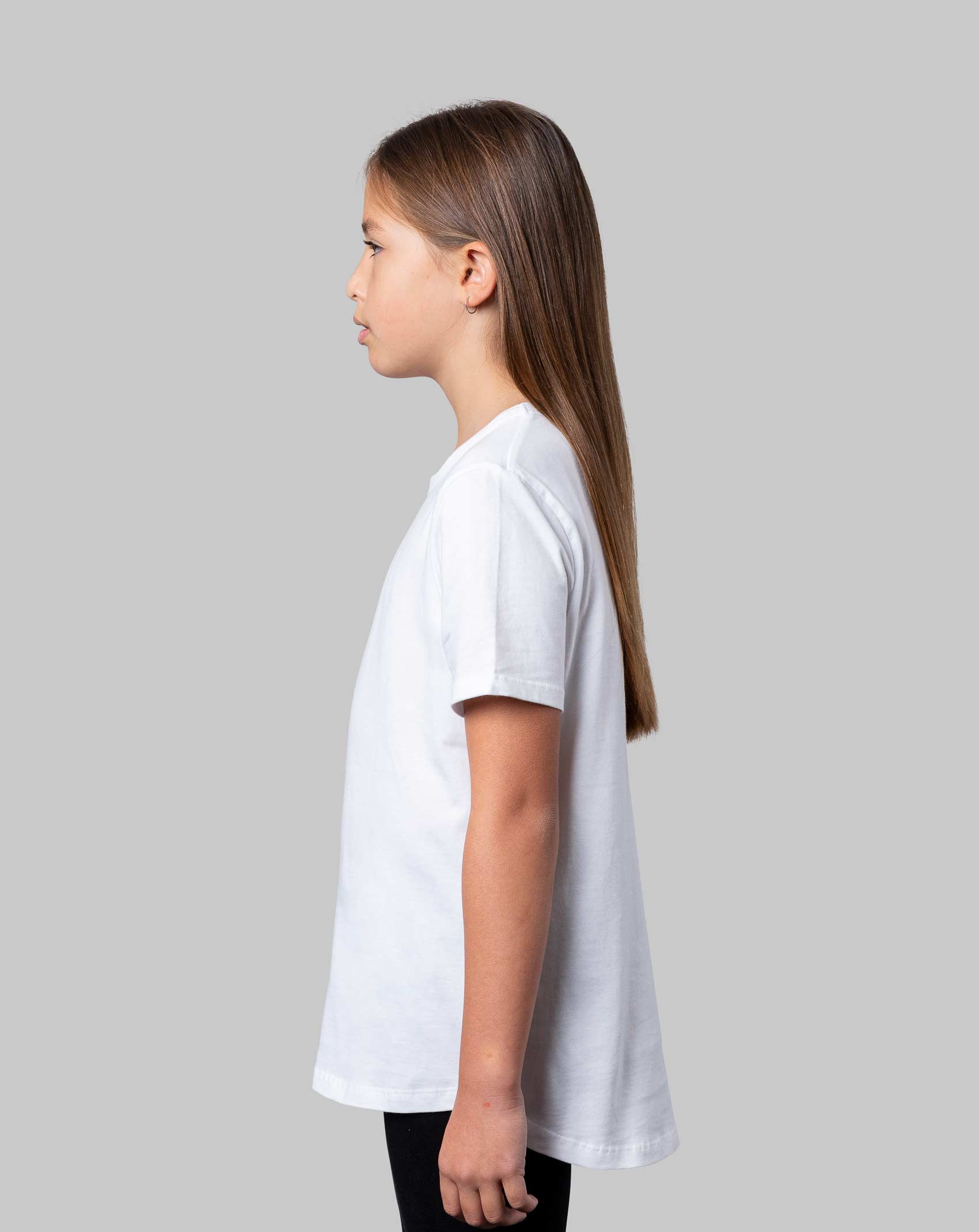 girls kids curved hem t-shirt-b5 white side cb clothing